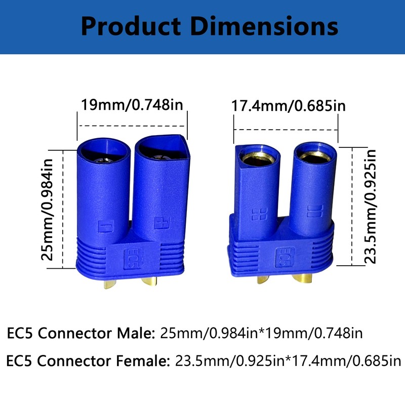 Hiteuoms EC5 Connector No Crimp, Upgraded Extended EC5 Pre-Installed Design