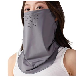 VEVE & MIKI Face Cover, Neck Guard, UPF50, Summer, Cool to Contact -14°F (-5°C), Washable, Sun Protection, No Stifling, Repeatedly, Sweat Absorbent, Quick Drying, Chase Cover, 1 x Dark Ash
