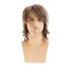 Short Brown Wig for Mens Light Brown Layered Natural Fluffy
