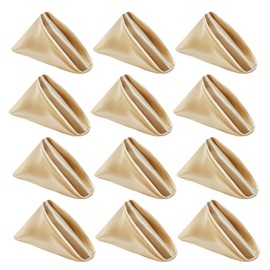 Kalopro 12pieces Champagne Gold Cloth Napkins,Satin Champagne Gold Table Napkins 20×20inches Washable,Polyester Reusable Napkins Cloth for Wedding Party Thanksgiving Christmas(Champagne Gold)