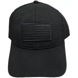 Peerless Embroidery USA American Flag Patch Adjustable Hat Twill Black