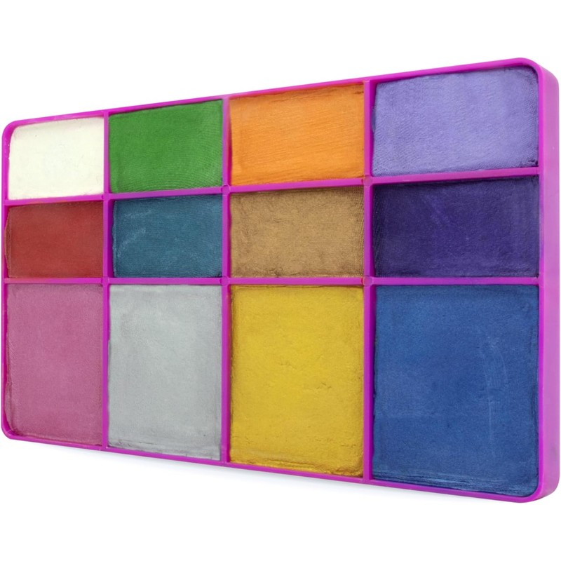 Paleta Metalica, maquillaje corporal, base agua, hipoalergénico, COLIBRIX