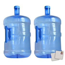 Canbry 2 Pack 5 Gallon BPA Free Reusable Water Bottle Container With Caps and Two Napkin Packs Included