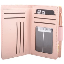 Ladies Teddy Bear RFID Protected Zipper ID Card Holder Wallet Card Holder Rose One Size, rose