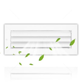 Aluminum 12 x 4 in (Duct Opening) 1-Way Air Duct Register Vent Cover for Ceiling and Wall - Modern HVAC Louver Vent Cover Adjustable – Durable Rustproof Wall Grille – Overall Size 13-5/8 x 5-5/8 Inch