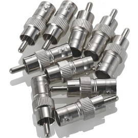 Warmstor 10 Pack BNC Female Jack to RCA Male Plug Adapter Converter Straight Connector for CCTV Security Camera