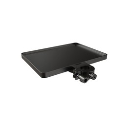 Mount Plus TB-FTRAY Universal Plastic Tray For Microphone Stand, Tablet Cart | Clamp on Rod Holders | Suitable for Pole Size 1.5 CM to 3.5 CM (Stand NOT Included)