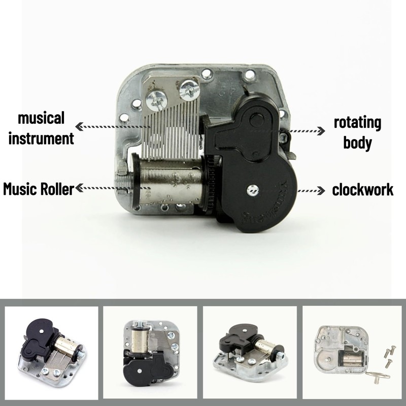 Gueiddi Music Box Mechanism, Swan Lake 18 Note Musical Movement
