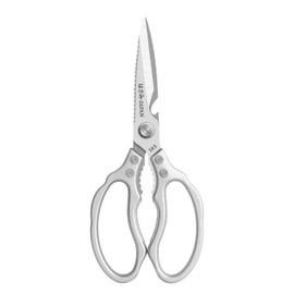 IMKRC Kitchen Shears, Meat Shears, Multi-Purpose Food Scissors, Heavy-Duty Meat Scissors for Herbs, Poultry, Chicken, Vegetables, Dishwasher Safe Stainless-Steel Shear (Silver)