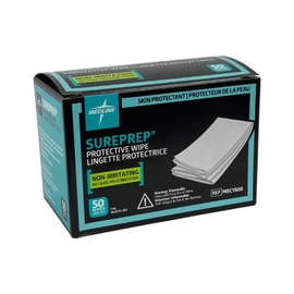 Medline SurePrep Skin Protective Barrier, Wipe - Premium Quality Medical Supplies for Skin Care and Protection, Pack of 50