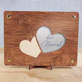 Liebesschloss - XL Geldgeschenk aus Holz inkl. Ständer | Liebe Schloss - Herzschloss, Romantisches Geschenk, Paargeschenk, Geschenk Für Sie,