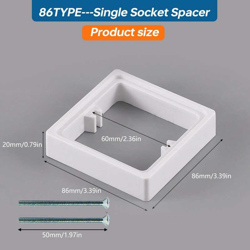 JDIEOQA 20mm Single Socket Spacer, Square Spacer Socket Surround Cover