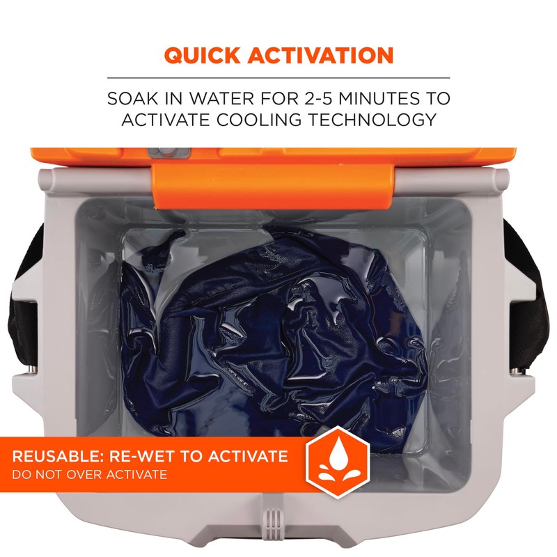 Ergodyne Chill-Its 6710 Evaporative Polymer Cooling Dew Rag, Solid Blue