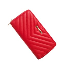 FACAI RFID Wallet Women Slim Ladies Wristlet Clutch Travel Cash Card Organized Anti Theft Large Capacity Zipper Red V