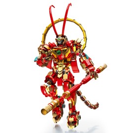 NUTCRACKER Monkey Kid Mech Building Set - Cool Mech Monkie King Robot Building Home Collection or Display Model, Action Figure Wukong Mech Building Blocks Toy, Birthday Gift for Adult Kids (1393Pcs