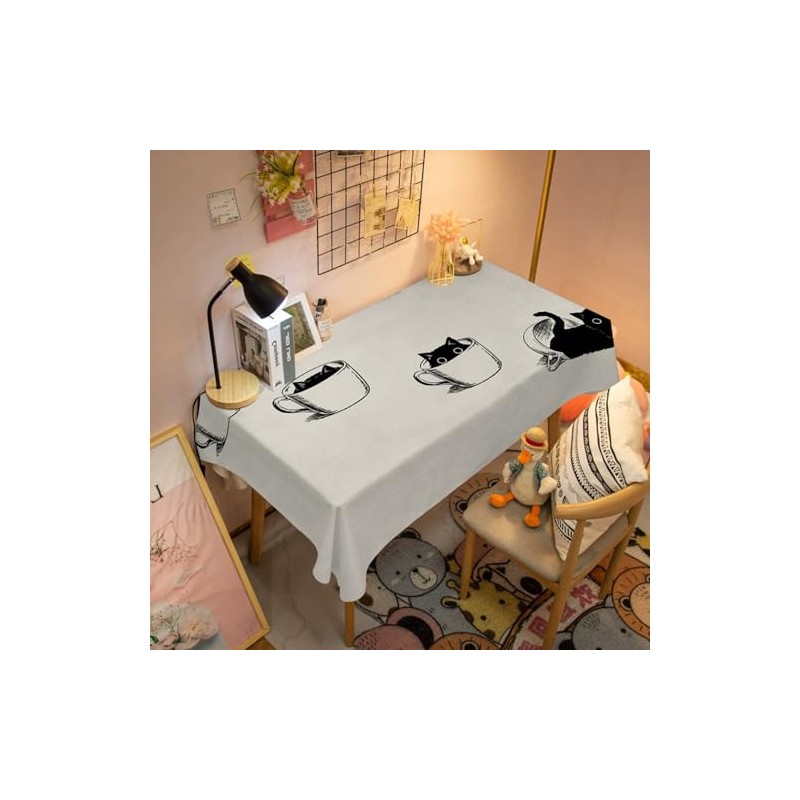 [Comfortable Good] Table Cloth, Cat Pattern, Cat Tablecloth, Polyester, 47.2