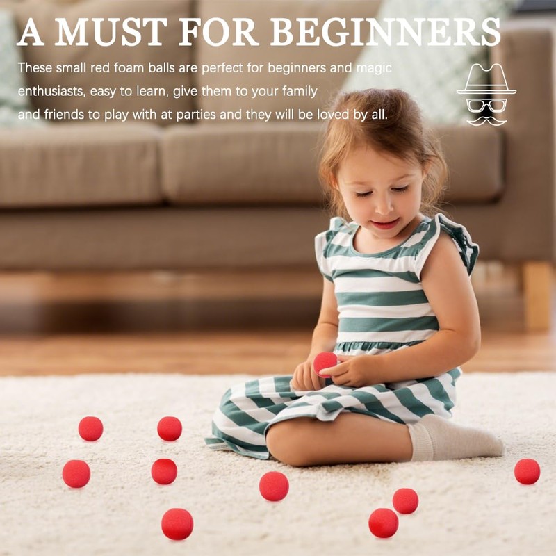 Bofanze Pack of 30 Red Sponge Balls, 4.5 cm Super