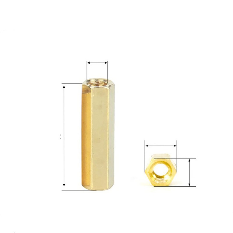 MACHSWON 50 PCS Hexagonal Internal Thread Two-Way Copper Column M3*24mm