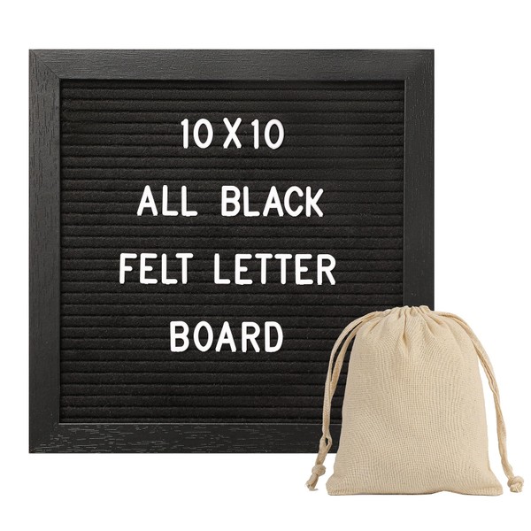 G GAMIT Black Felt Letter Board with 294 Changeable Letters&Numbers,