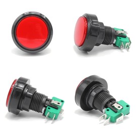 5PCS Momentary Push Button Arcade Switch Medium Round 12V DC SPDT 1NO/1NC 3Pin Multicolor