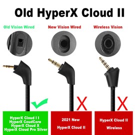 CLANMOU Mic Replacement Microphone Boom fits for Kingston HyperX Cloud I I Cloud Core Cloud X Cloud Pro Silver 1st Version Gaming Headsets Noise Cancelling 3.5mm Jack Black