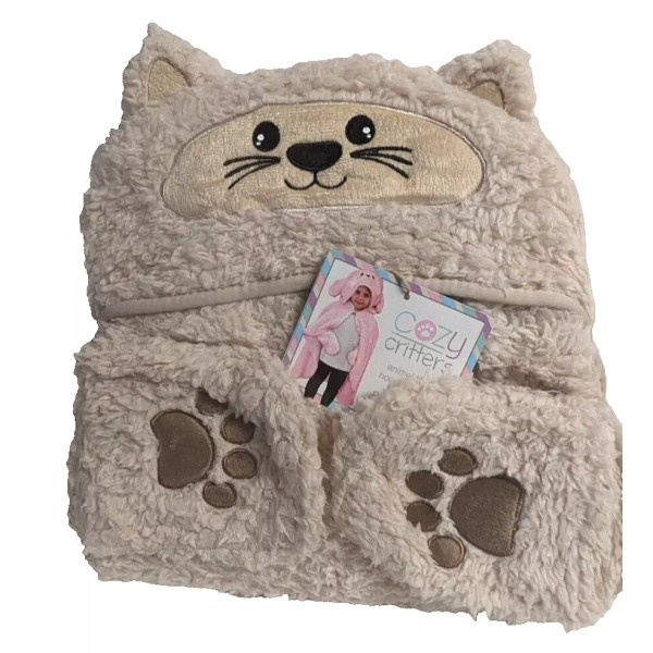 Cozy Critters NWT Cozy Critters Animal Cat Face Hooded Cape