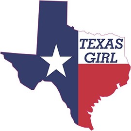 StickerTalk Texas Girl Die Cut Texas Flag Vinyl Sticker, 4 inches by 4 inches
