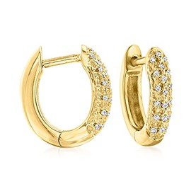 Ross-Simons 0.10 ct. t.w. Diamond Huggie Hoop Earrings