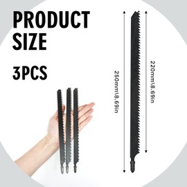 3 Piece Jigsaw Blades T1044 250 mm T-Shank Professional SRLWMYI Jigsaw Blade Set Quick Cutting End for Steel Wood and Metal Accessories Lamat Jigsaw Compatible with Bosch Metabo etc