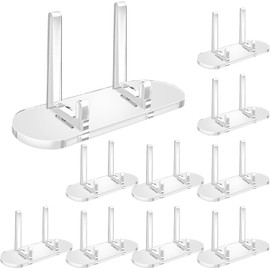 Vauki 10 supporti in acrilico 9,3 x 6,3 x 3,4 cm – Mini supporto per carte di credito, piccolo supporto in plastica trasparente rimovibile per libri, cornici per CD, foto