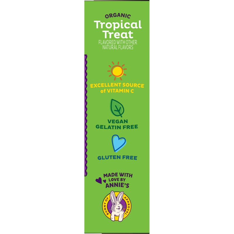 Annie's Organic Bunny Fruit Flavored Snacks, Tropical Treat, Gluten Free,