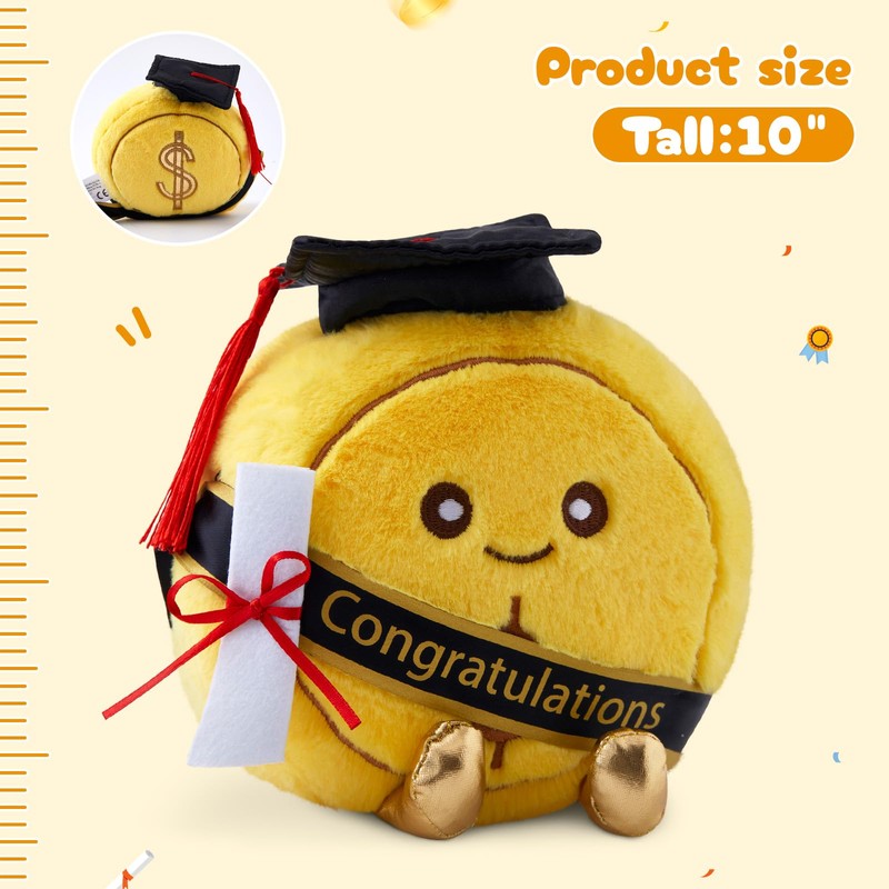 WEWILL Light Up Graduation Gold Coin Stuffed Animal – 10