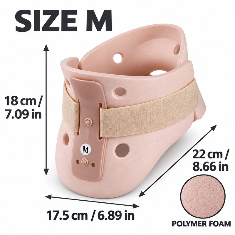 Cervical Collar Neck Brace with Large Throat Opening, Breathable Polymer