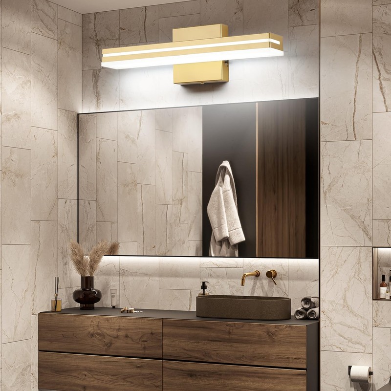 SineRise LED Modern Bathroom Vanity Light Fixtures (16-Inch, 3000K/4000K/6000K, Dimmable),