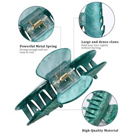 Coubeau Pack of 4 Hair Clips - Large Acrylic Hair Clips for Thick, Thin Hair, Strong Retaining Clips, Cute Non-Slip Clips, Stylish Hair Accessory for Women and Girls