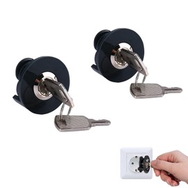 VIEVRE Socket Lock, Lockable Socket, Pack of 2 Socket Fuse, Child Safety Socket, Socket Protection, Socket Protection, Child Lock, Widely Used Indoors and Outdoors