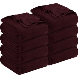 Utopia Bedding Burgundy 100% Cotton Blanket [Queen Size - 90x90 Inch] 350GSM Lightweight, Soft and Breathable Thermal Blanket for All Seasons (Pack of 8)