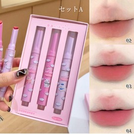 LIANGNISHI Cute High Pigment Love Lipstick, Removable, Lip Makeup, No Falling, Perfect Fit, Long Lasting All Day Glossy, Moisturizing, Shining, Whitening, 3 Color Set-2+3+4