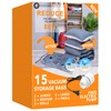 15 Pack Vacuum Storage Bags with Electric Pump (3 Jumbo,