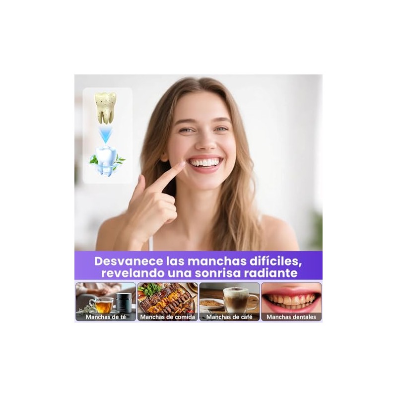 LUSCOR Purple Teeth Whitening Strips, 7Pares-14 Tira Tiras Blanqueadoras De