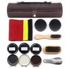 Shoe Shine Kit with PU Leather Sleek Elegant Case, Travel