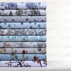 Tribeca Living Leilani Floral 170-GSM Flannel Oversized Duvet Set King Cream (LEILANIDUVKICR)