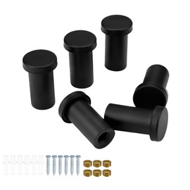 PARFCO Black Hooks, 6 Pieces Towel Hooks for Drilling, Cylindrical Wall Hooks with Screws, Wall Hooks Black, Drilled Towel Hook for Kitchen, Bathroom