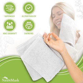 NatureMark 10 Bath Gloves, White, Pack of 10-15 x 21 cm