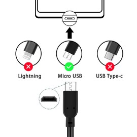 Micro USB Cable Roku Power Cord Replacement 5V 2A Charging Cube USB Plug Adapter for Wall Outlet USB A to MicroUSB Compatible Roku 1 2 3/Streaming Stick/Stick+/Express/Express+/Premier4620 Accessories