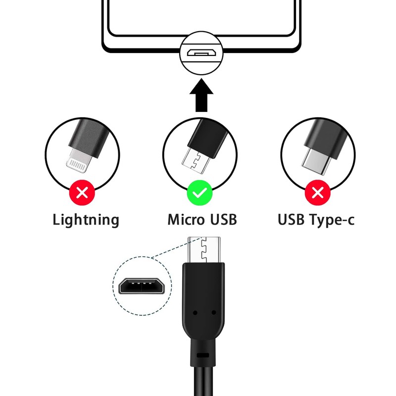 Micro USB Cable Roku Power Cord Replacement 5V 2A Charging