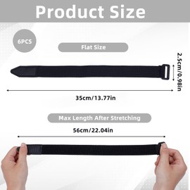 NICENEEDED 6 PCS Bicycle Pant Leg Straps, Ajustable Elastic Fastening Cycling Ankle with Buckle, Black Flexible Ankle Leg Strap for Outdoor Activities Camping