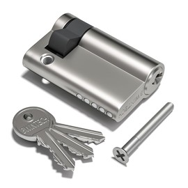 Bwintech 60mm(10/50) Satin Nickel Euro Cylinder Lock,Door Barrel Lock,Key/Key with 3 Standard Keys,Anti-Pick,Anti-Bump,Anti Drill,High Security for UPVC,Wooden,Composite Doors