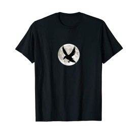 Eagle in front of Moon Bird Hawk Night T-Shirt