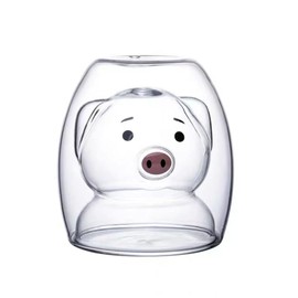 TREEWOO White Ceramic Pig Shaped Demitasse Coffee Cup, 200ml